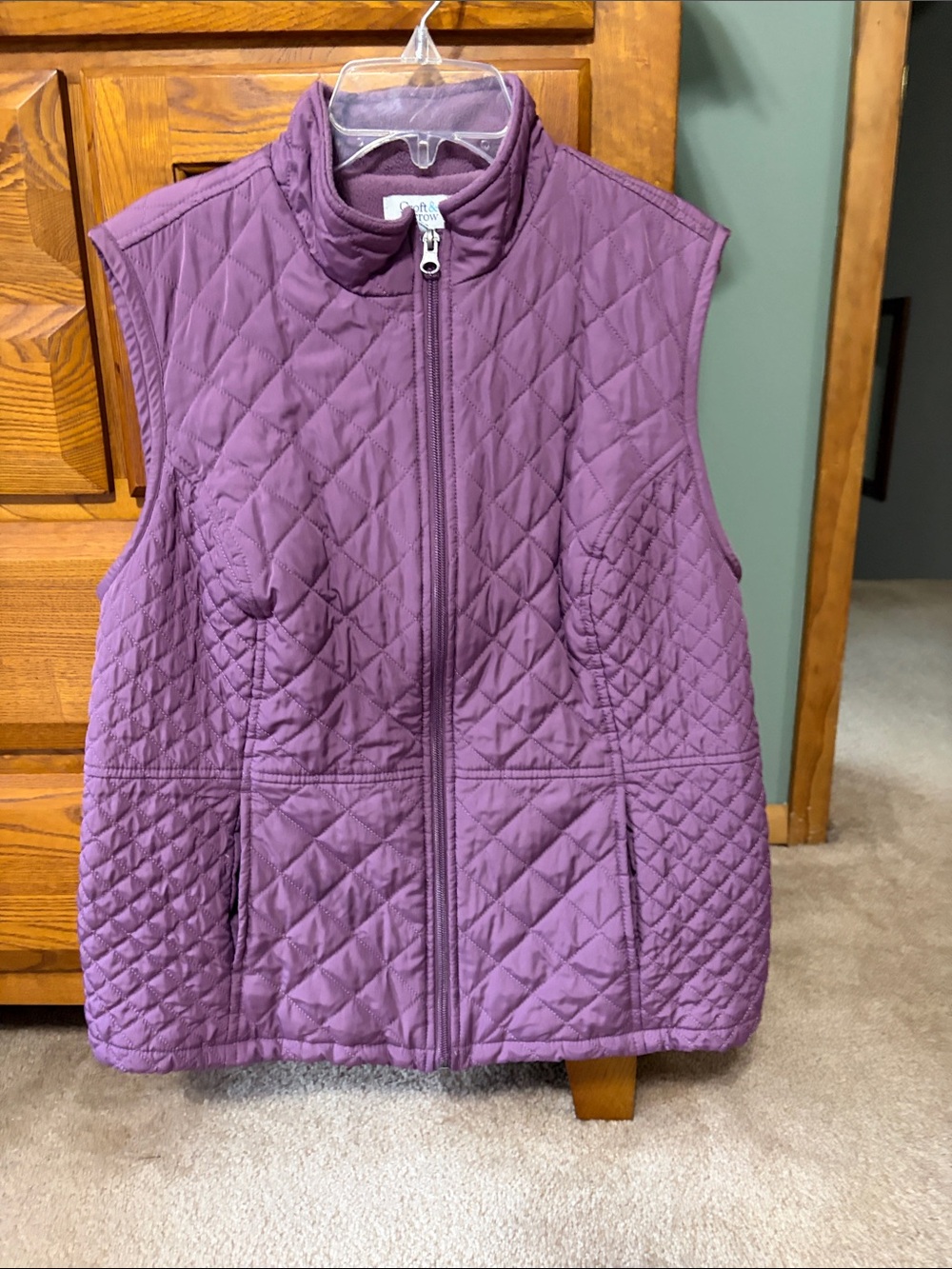 croft & barrow mauve quilted sleeveless vest
